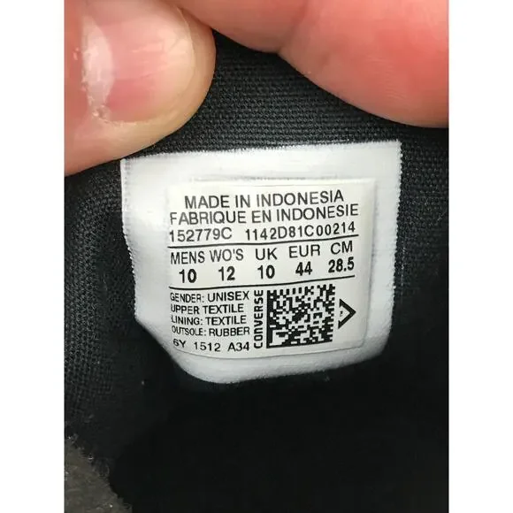 Converse Mens 10 CTAS Chuck Taylor All Star High Black Canvas Casual Sneakers - Picture 10 of 10